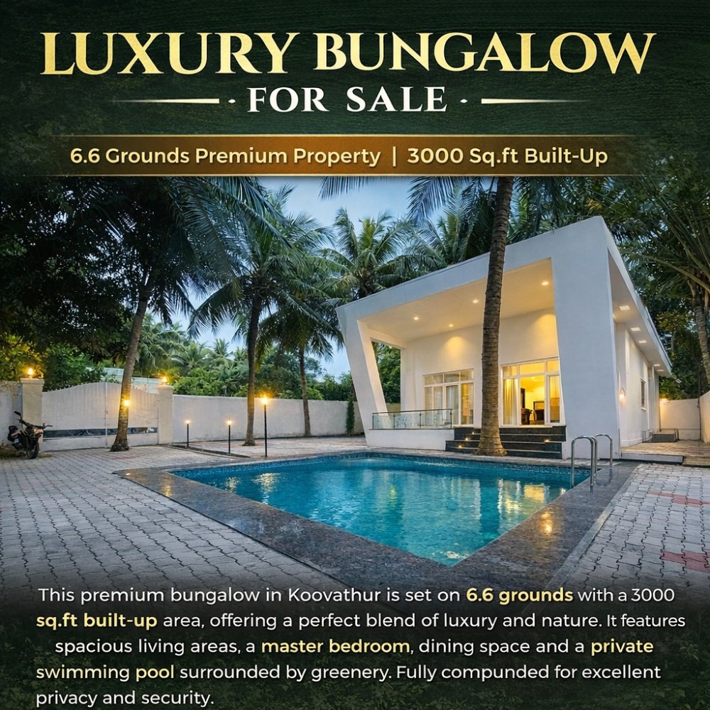 Luxury Bungalow For Sale at Kuvathoor - Villa in Kuvathoor, ECR, Chennai for sale