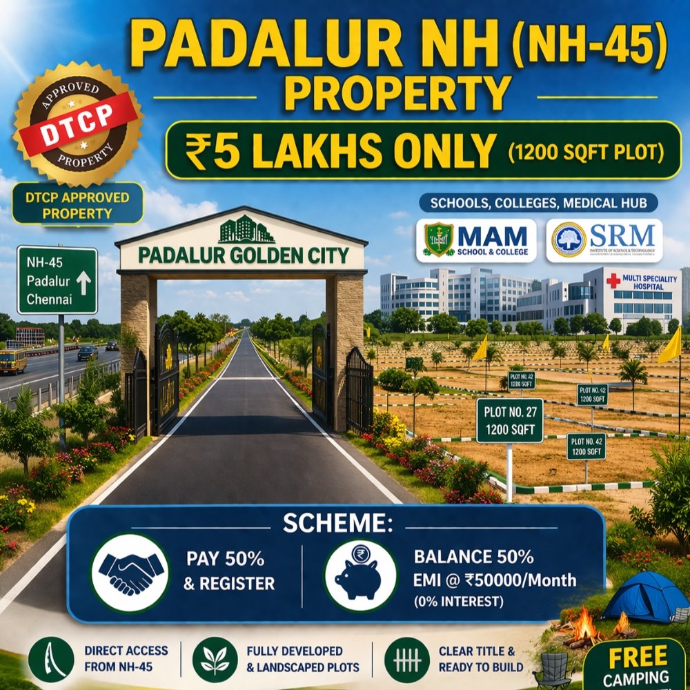 Trichy Chennai NH On Road Site | Padalur Golden City - Plot in Padalur, ECR, Chennai for sale - gallery image 1
